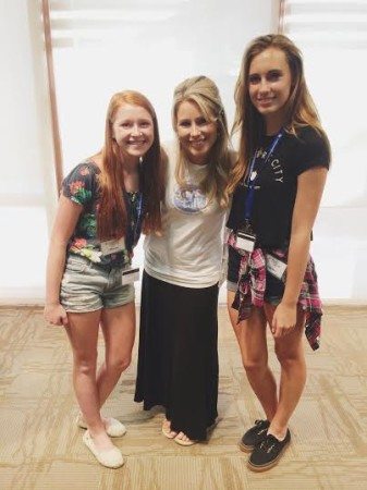 CEO and Founder of Girl Talk Haley Kilpatrick with girls from LeaderU